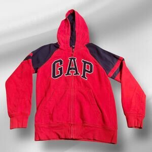 GAP Kids Logo Hoodie XL Boys Red Blue Full Zip A-0039